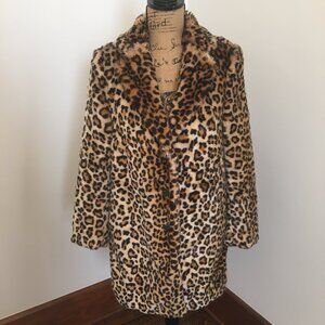 Leopard Cheetah Print Faux Fur Coat